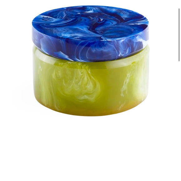 Jonathan Adler Mustique Decorative Box / Marbled Blue Green - Picture 1 of 7